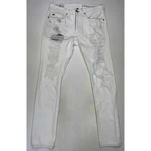 Tortoise Atrium Selvedge Denim Jeans Men Size 31 X 32 White Distressed